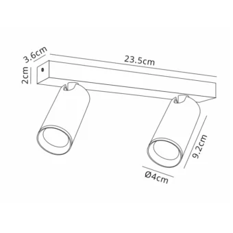 Linear 2 Light Spotlight in Matt Black (E2-49176)