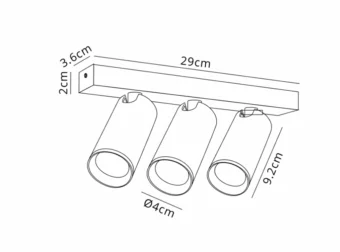 Linear 3 Light Spotlight In Matt Black (E2-49174)