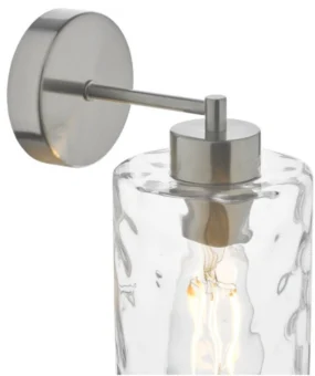 Satin Chrome and Glass Wall Light (E2-49090)