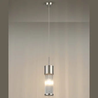 1 Light Glass Rod Single Pendant in Polished Nickel (E2-49141)
