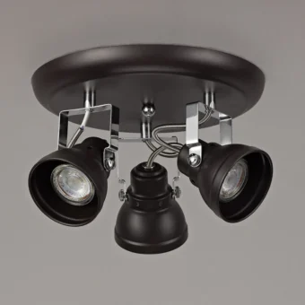 Adjustable 25cm Round Spotlight In Oiled Bronze (E2-51056)