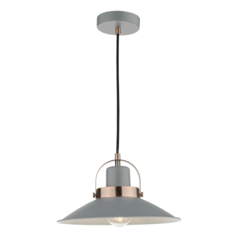 Single Industrial Light Pendant In Graphite Copper (E2-45991)
