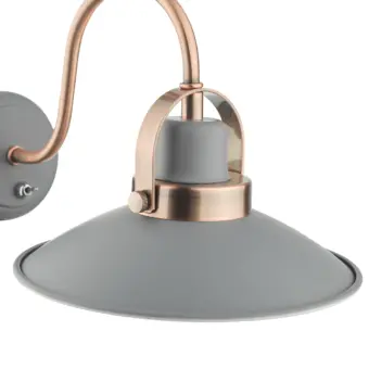 Industrial Graphite And Copper Wall Light (E2-49292)