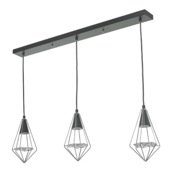 Matt Black 3 Light Bar Pendant (e2-49670)