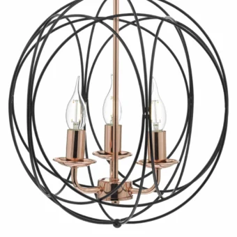 Black & Copper 3 Light Pendant (e2-41672)