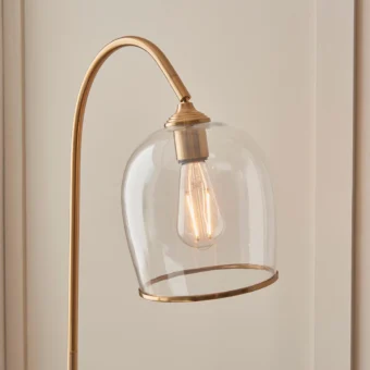 Curved Warm Brass Floor Lamp (e2-49696)
