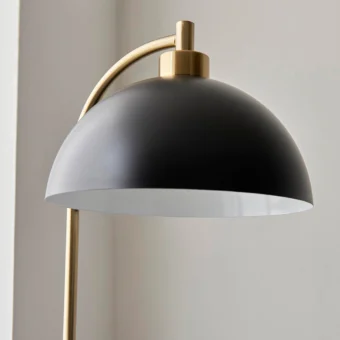 Antique Brass & Black Floor Lamp (e2-49698)