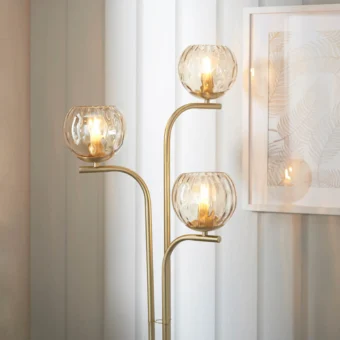 Satin Gold 3 Light Floor Lamp (e2-49702)