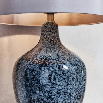Black & Grey Speckled Glass Table Lamp (e2-49709)