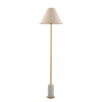 Aged Brass & Marble Floor Lamp (e2-49712)