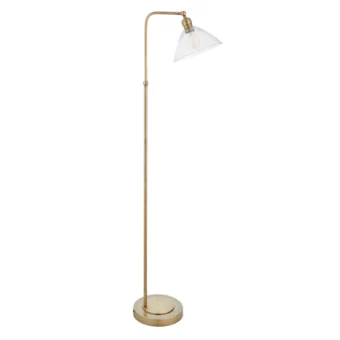 Antique Brass & Glass Floor Lamp (e2-49713)