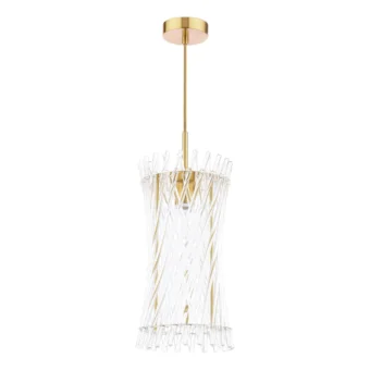 Natural Brass & Glass Pendant (e2-49872)