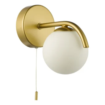 Satin Gold & Opal Glass Wall Light (e2-49890)