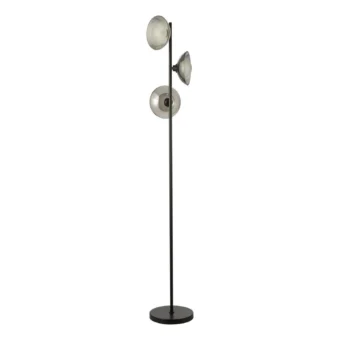 Satin Black & Smoked Glass Floor Lamp (e2-49901)