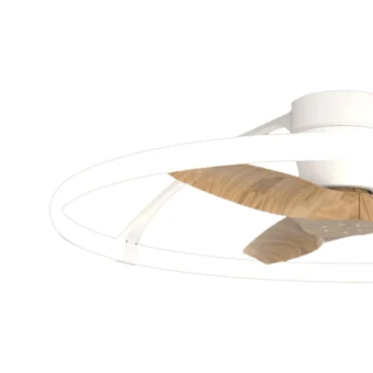 White & Wood Halo Ceiling Fan (e2-45565)