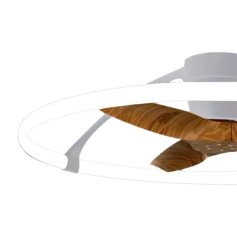 Silver & Wood Halo Ceiling Fan (e2-45566)