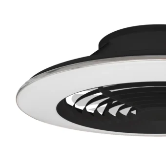Large Black & Chrome Halo Ceiling Fan (e2-45592)