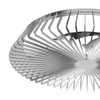 Large Silver Caged Ceiling Fan (e2-43794)