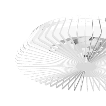 Large White Caged Ceiling Fan (e2-42489)