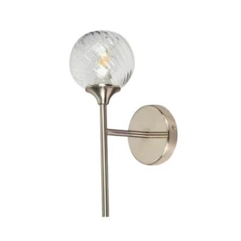 Satin Chrome & Ribbed Glass Wall Light (e2-49657)