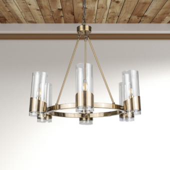 Antique Brass 6 Light Pendant (e2-50731)