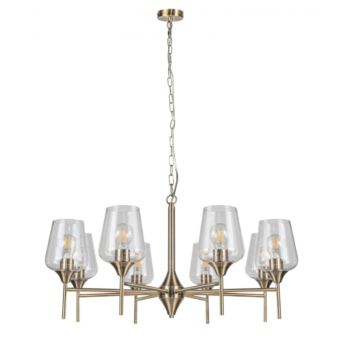 Antique Brass & Bubbled Glass 8 Light Pendant (e2-50733)