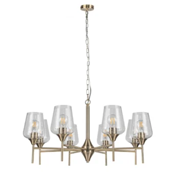 Antique Brass & Bubbled Glass 8 Light Pendant (e2-50733)