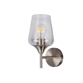 Satin Chrome & Bubbled Glass Wall Light (e2-50736)