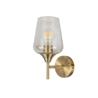 Antique Brass & Bubbled Glass Wall Light (e2-50737)