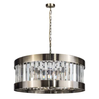 Antique Brass & Crystal 5 Light Pendant (e2-50740)