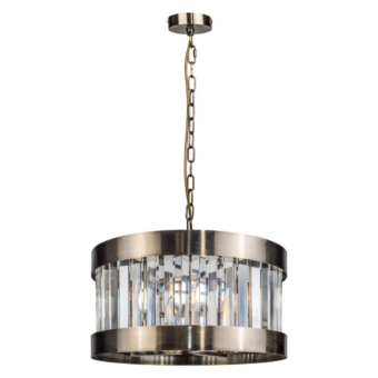 Antique Brass & Crystal 3 Light Pendant (e2-50743)