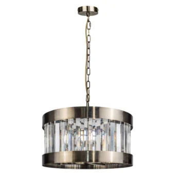 Antique Brass & Crystal 3 Light Pendant (e2-50743)