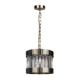 Antique Brass & Crystal Pendant (e2-50745)