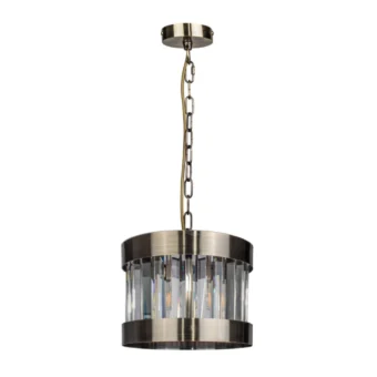Antique Brass & Crystal Pendant (e2-50745)