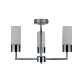 Polished Chrome & Opal Glass 3 Light Semi Flush (e2-50748)