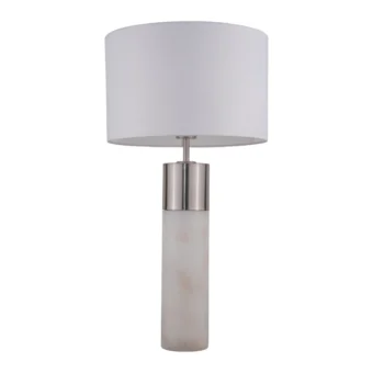 Satin Chrome & Marble Table Lamp (e2-49434)