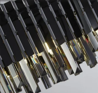 8 Light Black Chrome & Smoked Crystal Bar Pendant (e2-42974)