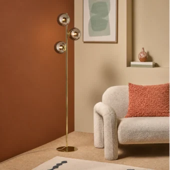 MADE.COM Grey/Brass Globe Floor Light (e2-51022)