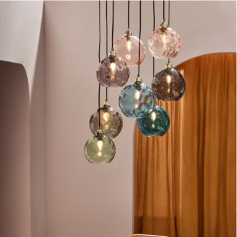 MADE.COM Blue Ilaria 8 Light Cluster Pendant Ceiling Light (e2-51024)