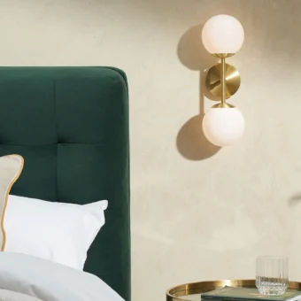 MADE.COM Brass/Opal Globe Wall Light (e2-51038)